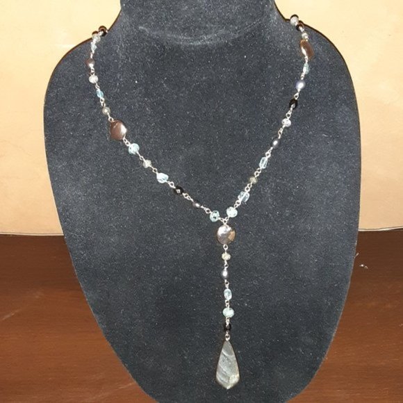 Nakamol Jewelry - Nakamol Labradorite w/Crystals Y Necklace